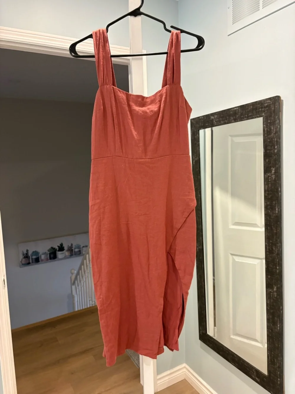 Abercrombie & Fitch Rust Midi Dress with Wide Straps - Picture 4 of 4